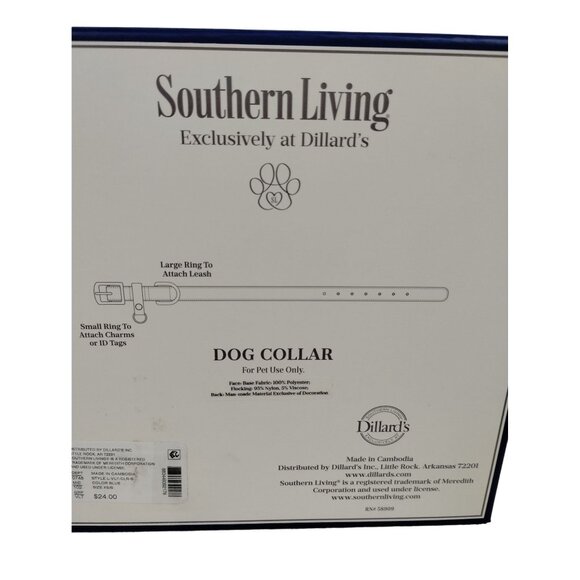 Southern Living Blue Velvet Dog Collar XS to S Vegan Leather 10 to 14 inch New - Picture 8 of 12